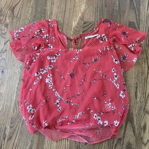 Red Floral Top